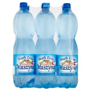 Muszyna Skarb Życia Naturalna Woda Mineralna Wysokozmineralizowana LEKKO GAZOWANA 1,5 L- 6 butelek